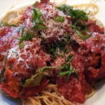 [spaghetti and bean balls photo]