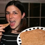 [christine eating flatbread photo]