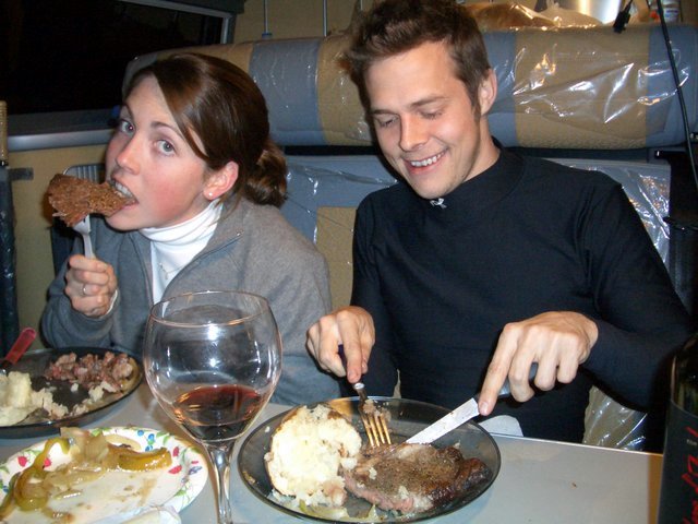 eating meat photo