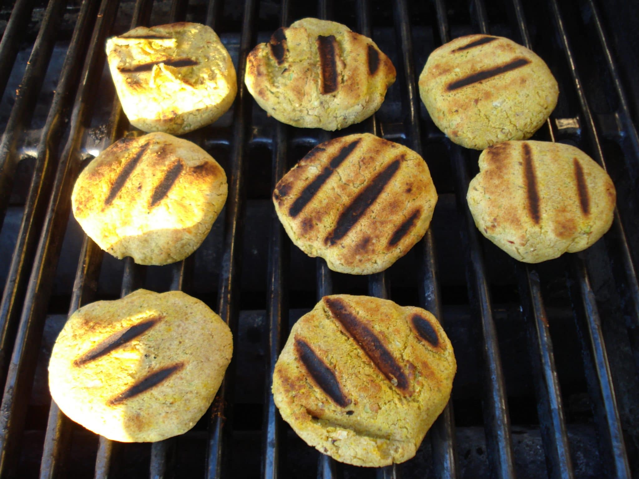 Falafel patties grilling