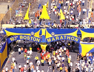 Aerial view of Boston Marathon