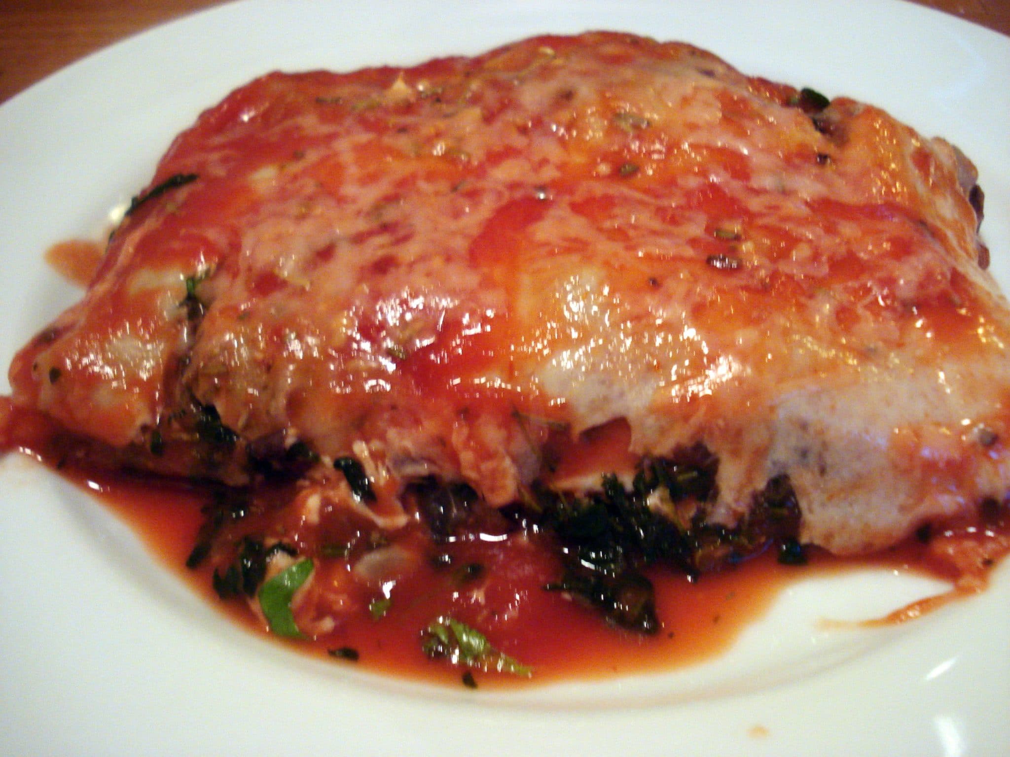 Plate of Spinach and Eggplant Lasagna
