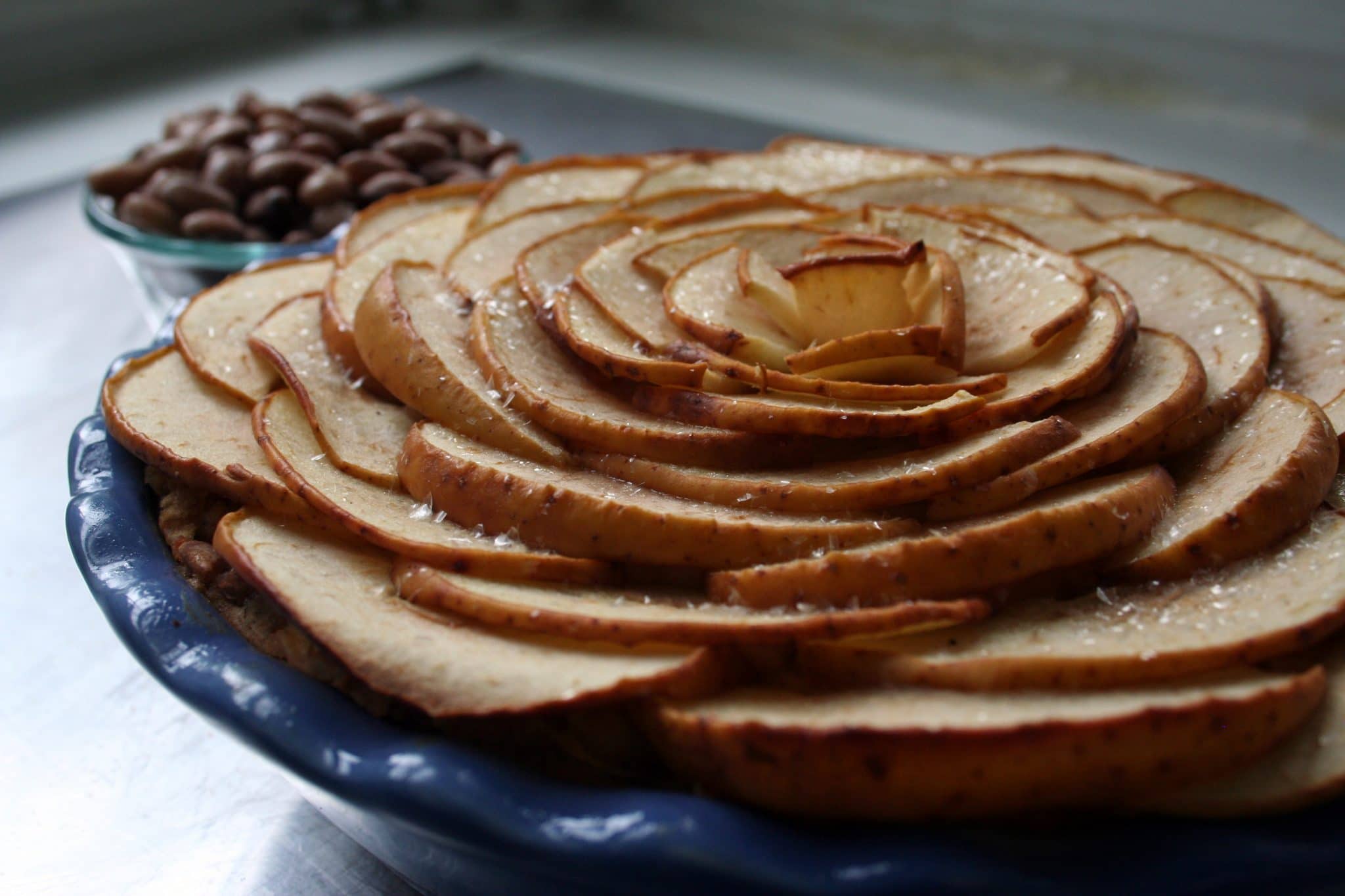 Apple-Pinto Tart on a plate