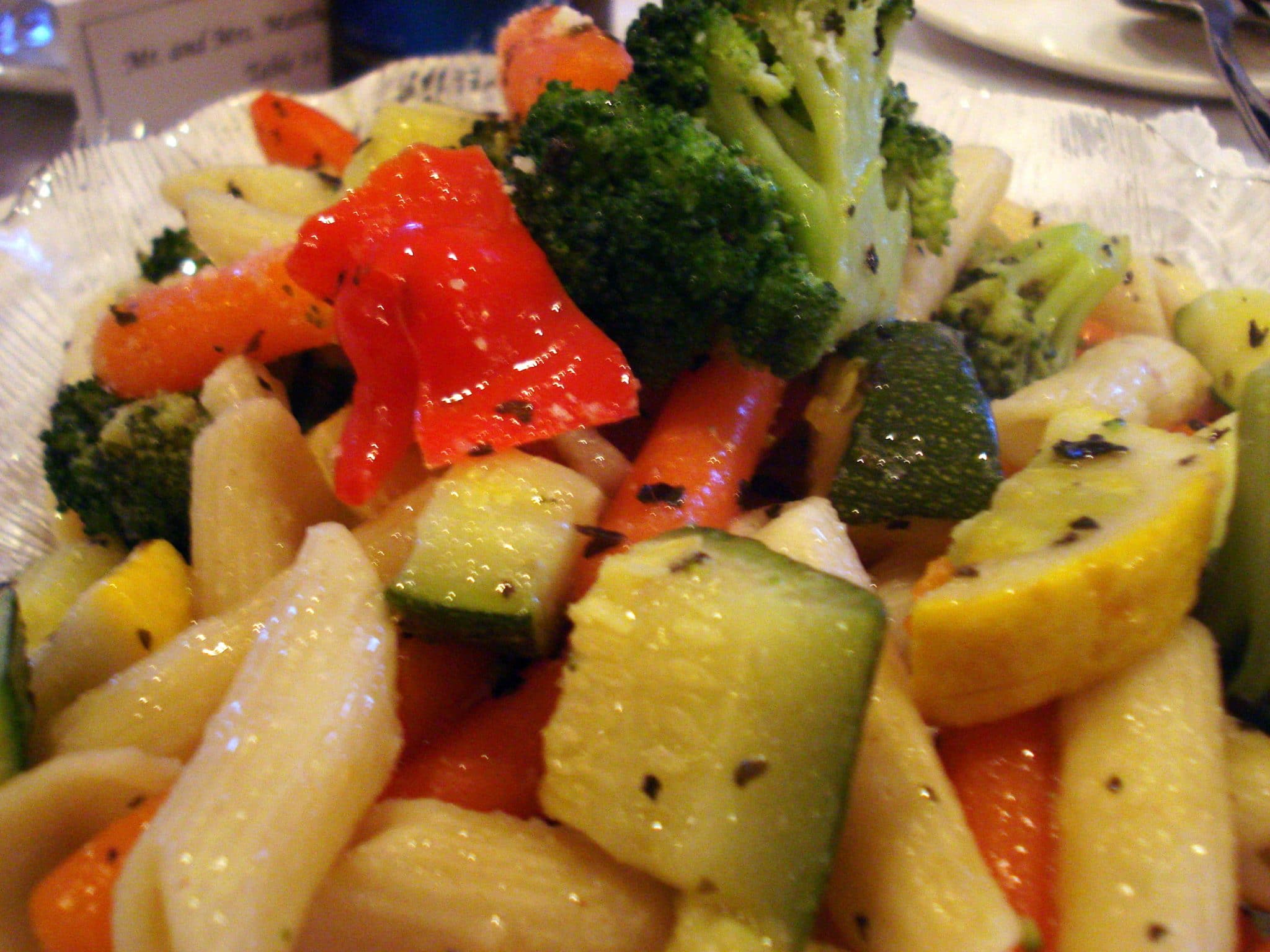 Close up of veggie pasta