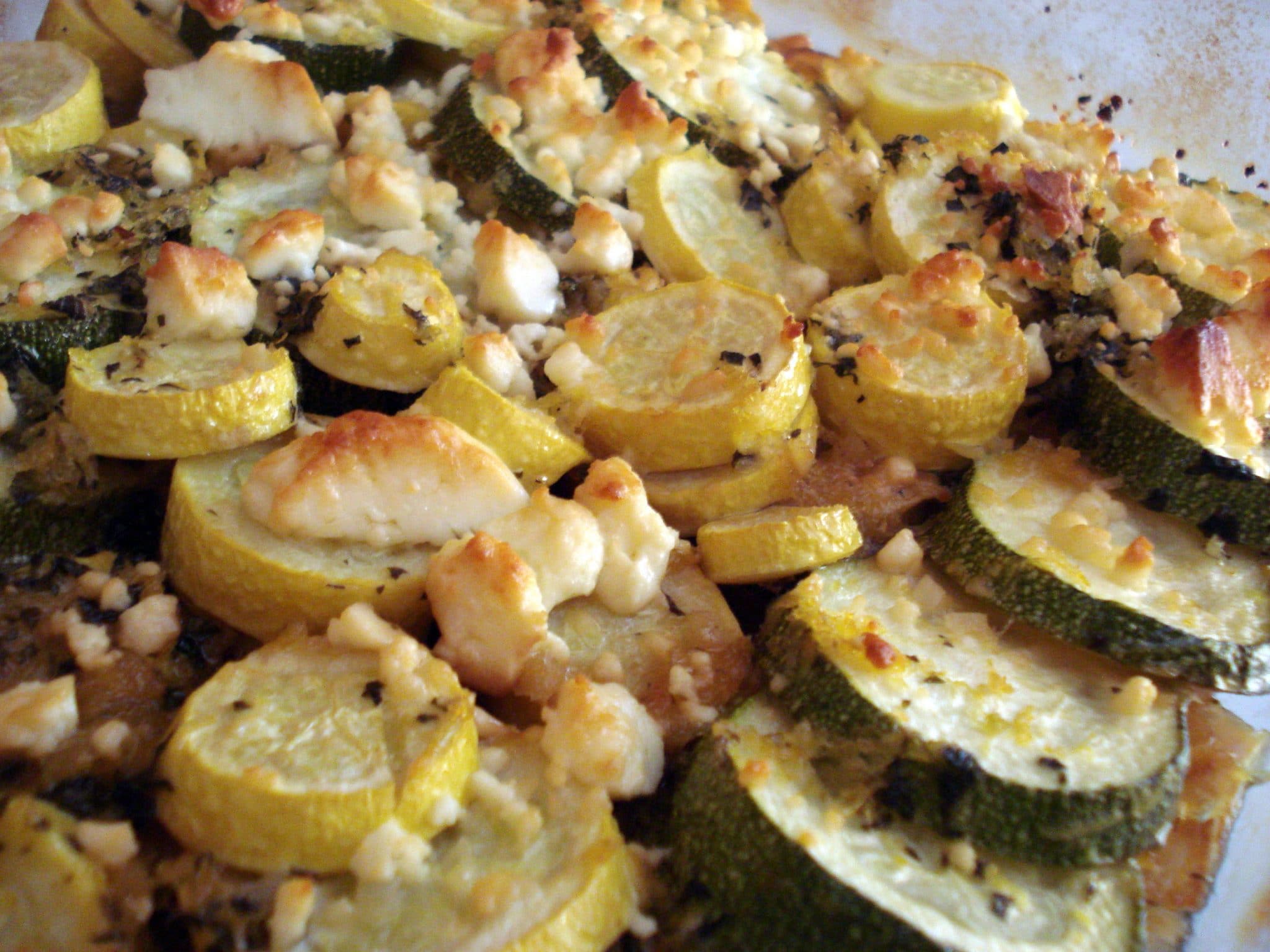 Close u of Yellow Squash Casserole 