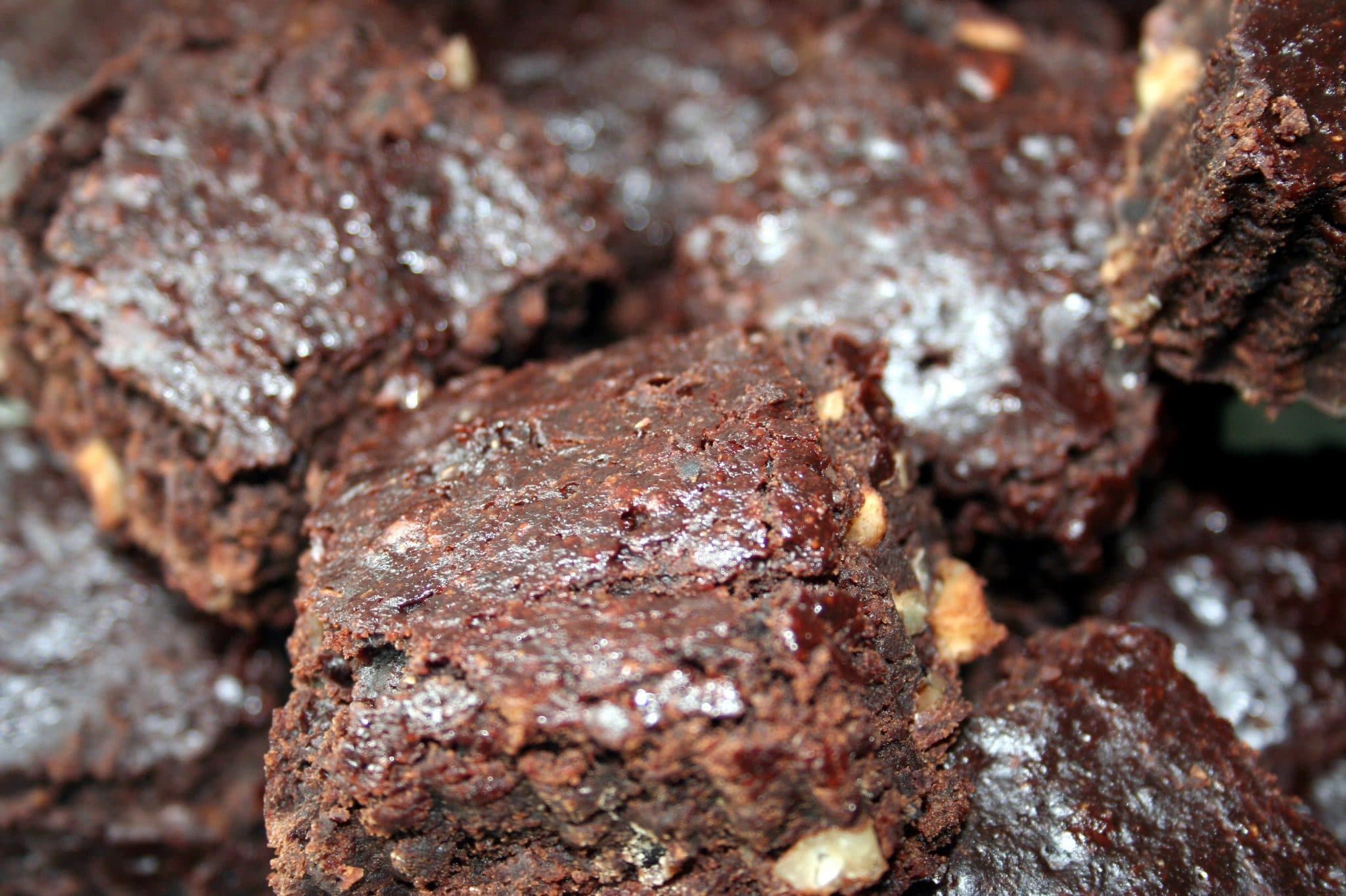 Close up of black bean brownies