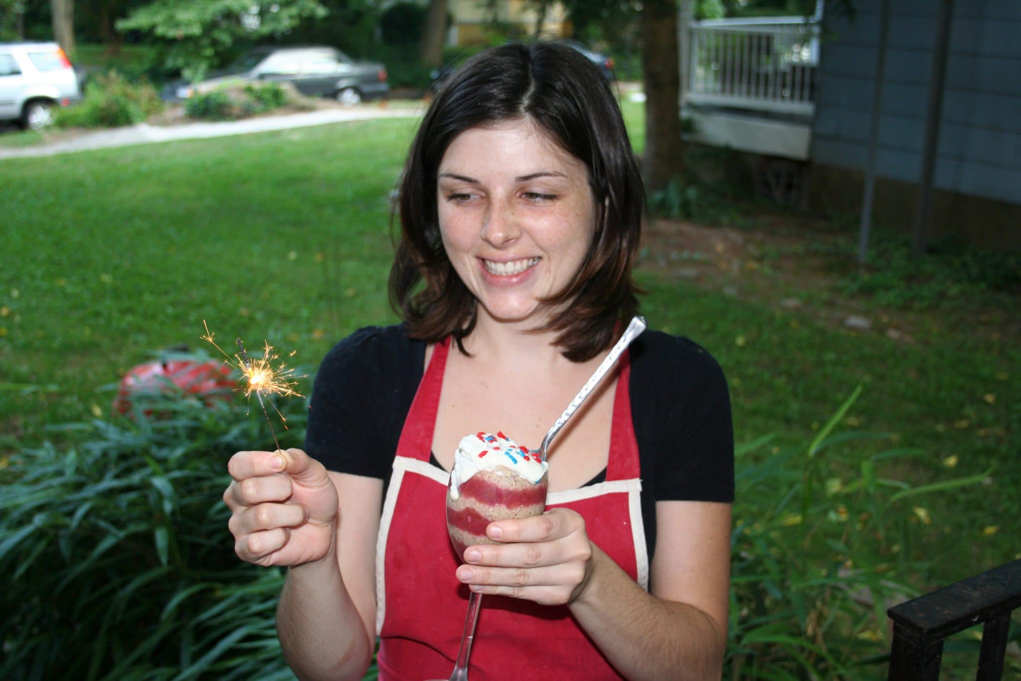 Woman eating Quinoa Parfaits