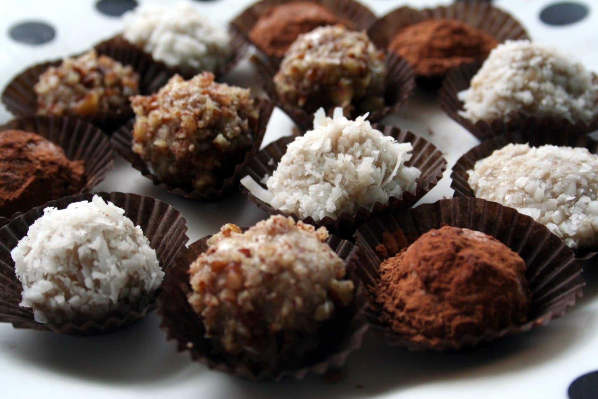 Close up of banana truffles