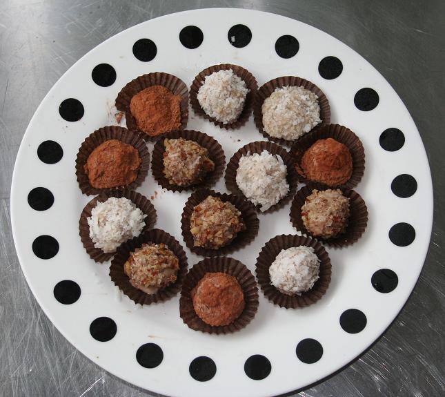 Plate of banana truffles