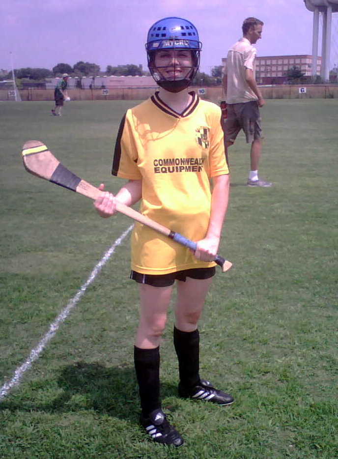 Woman playing camogie