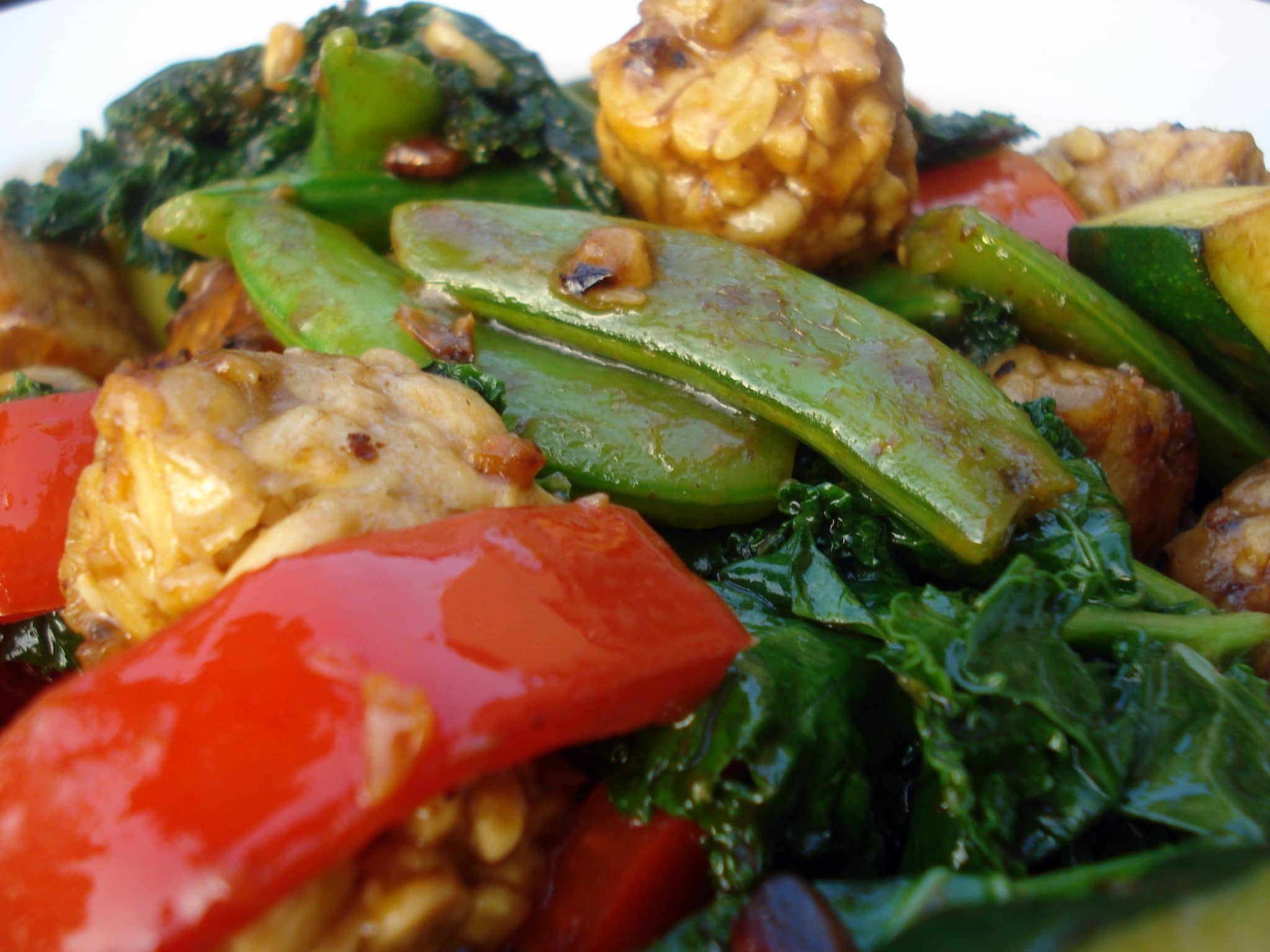 Close up Tempeh Stir-Fry with Black Bean Sauce Recipe