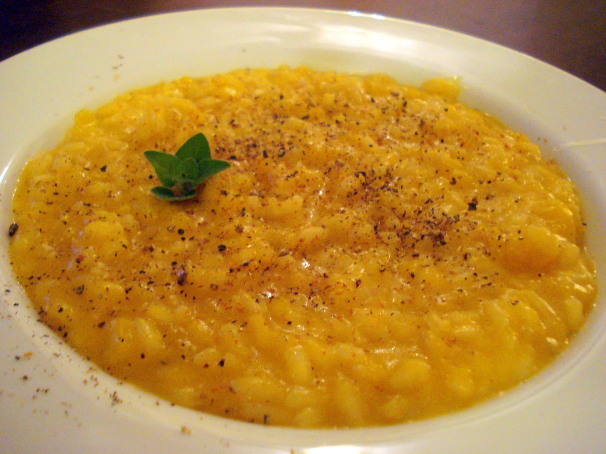 Bowl of butternut squash risotto