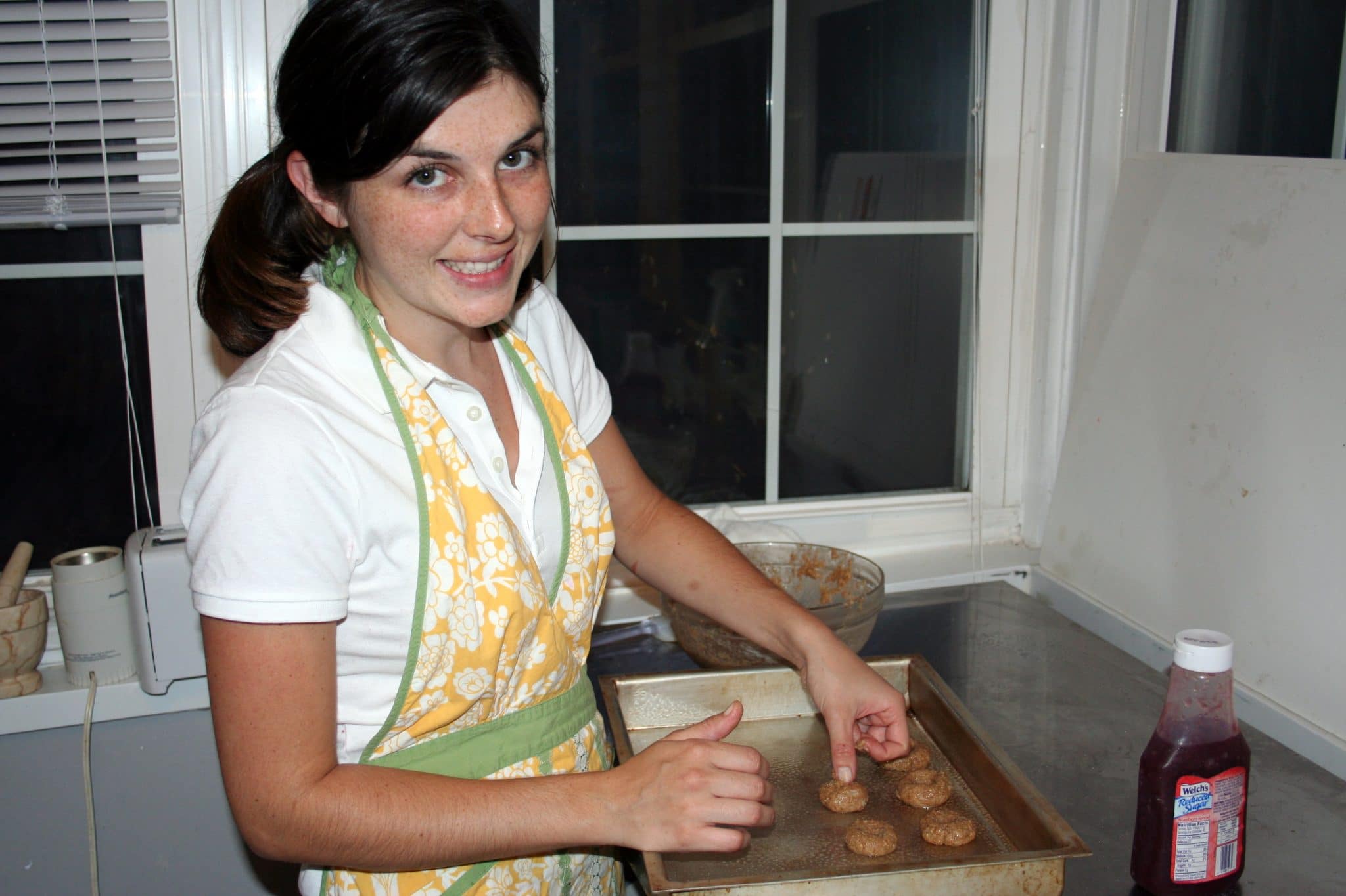 Woman preparing Vegan Thumbprint Cookies