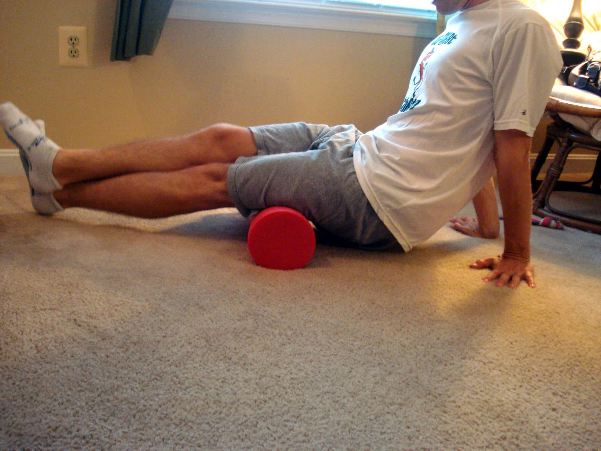 Foam rolling hamstrings