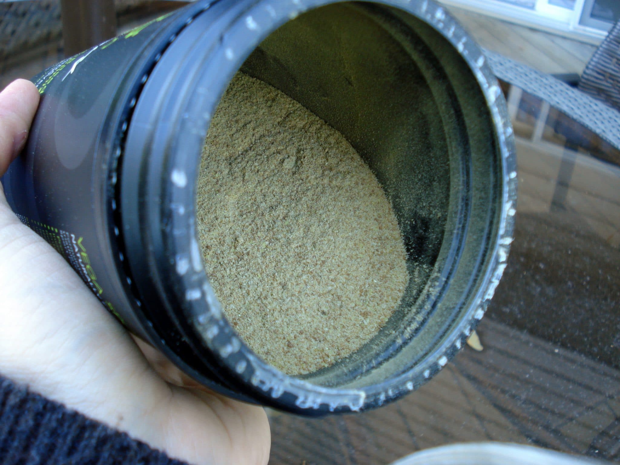 Inside the canister of Vega Sport Protein Powder