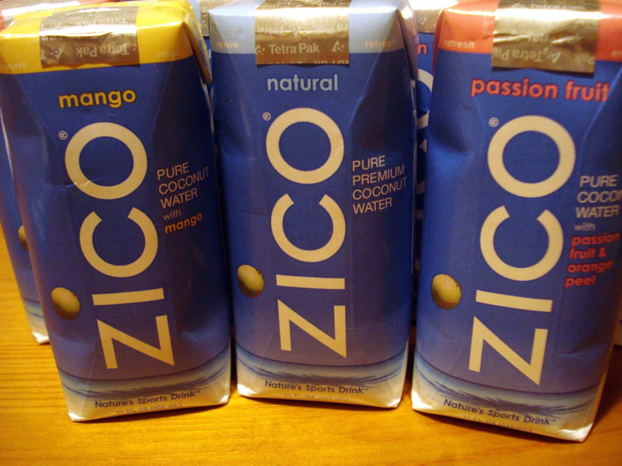 3 cartons of Zico Coconut water in various flavors