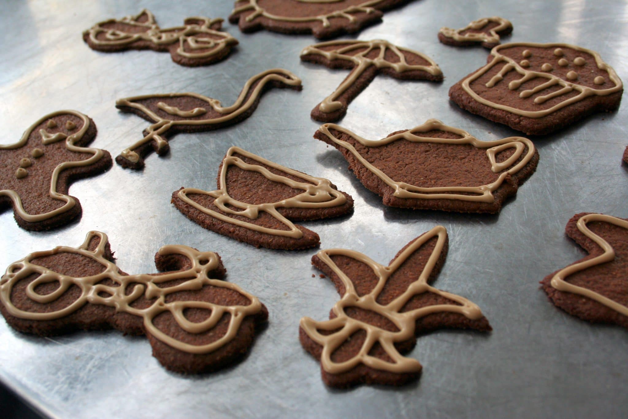 Gingerbread cookies on baking sheet