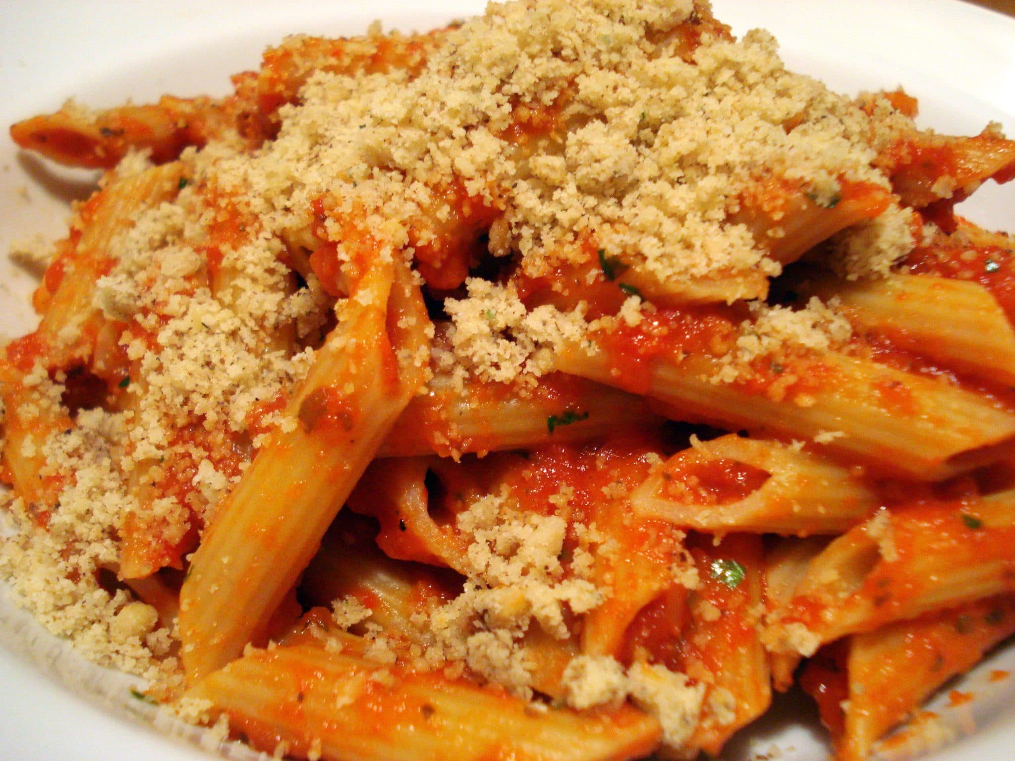 Close up of Ziti with roasted pepper-walnut sauce from 1,000 Vegan Recipes