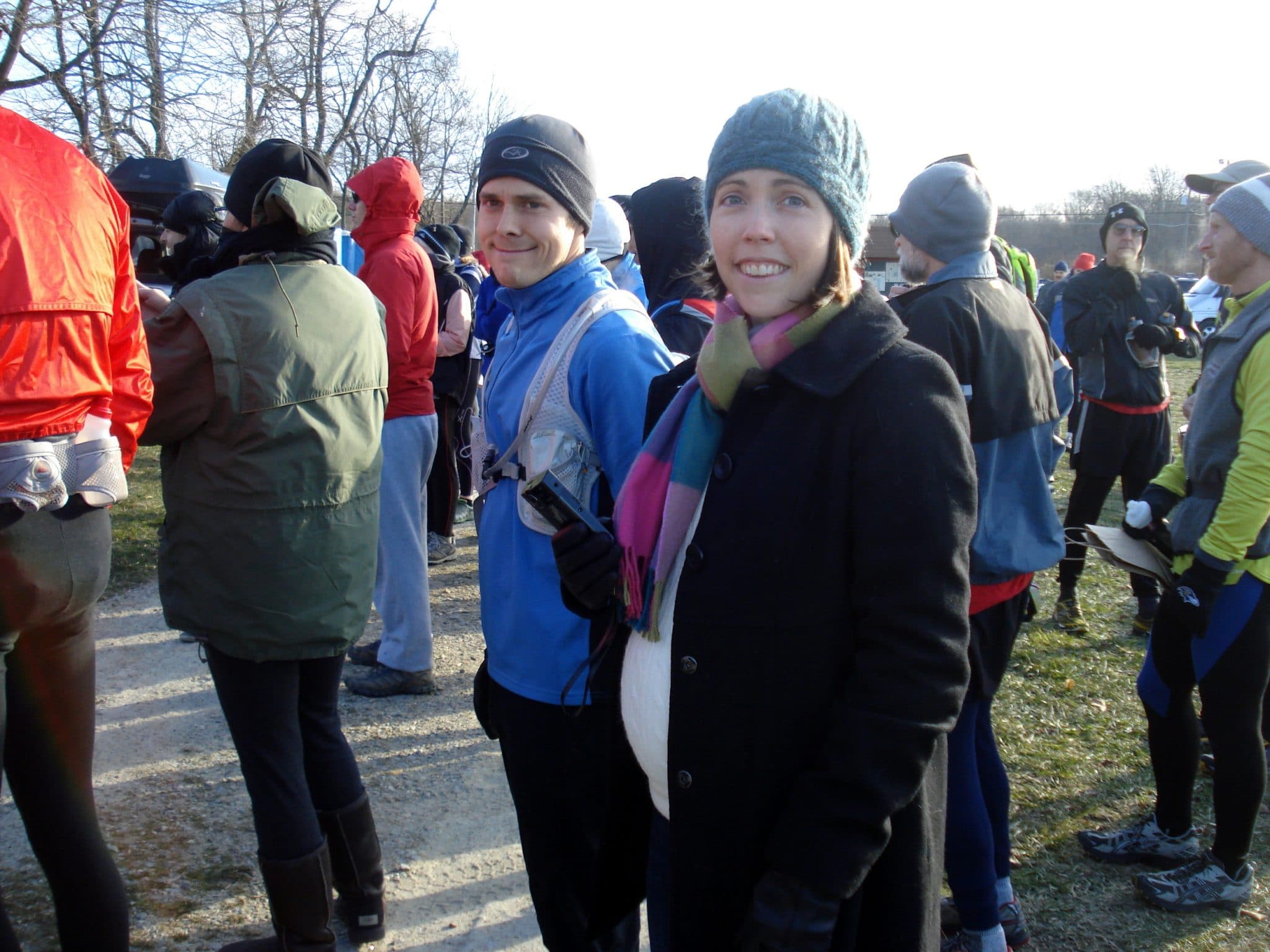 Erin and matt at race in the cold