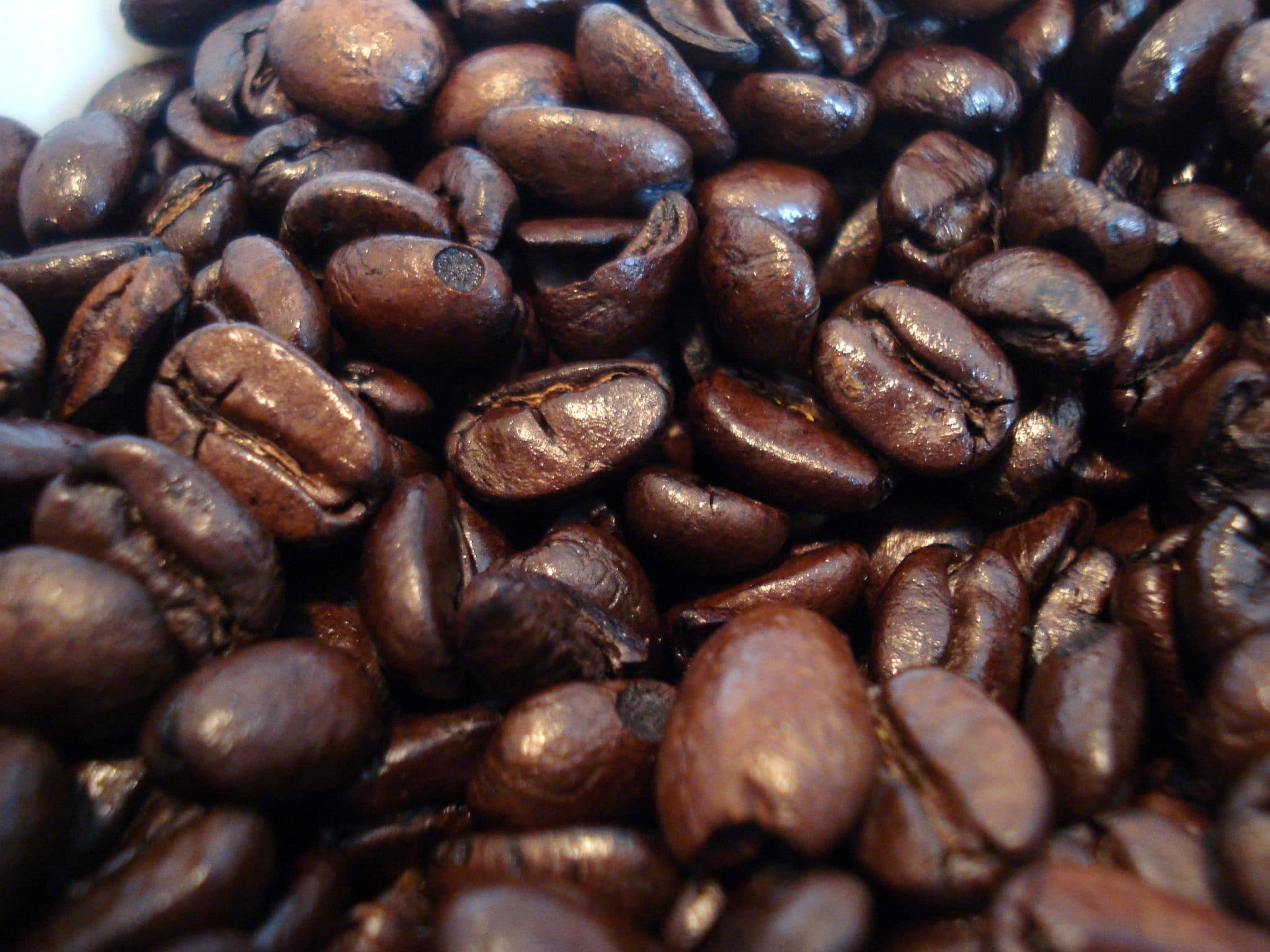 Close up of whole bean coffee