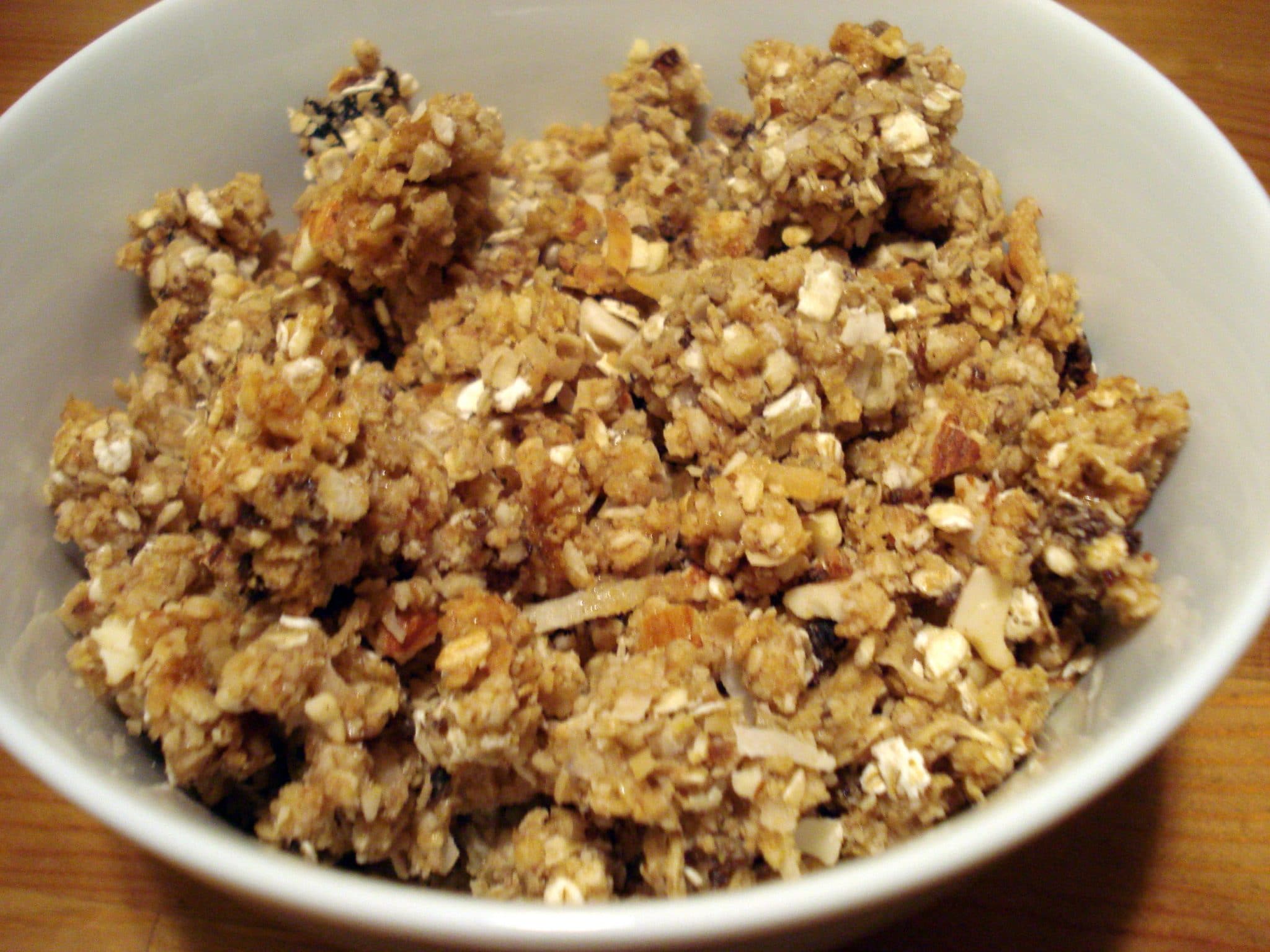 Close up of Vegan Blueberry-Flax Granola