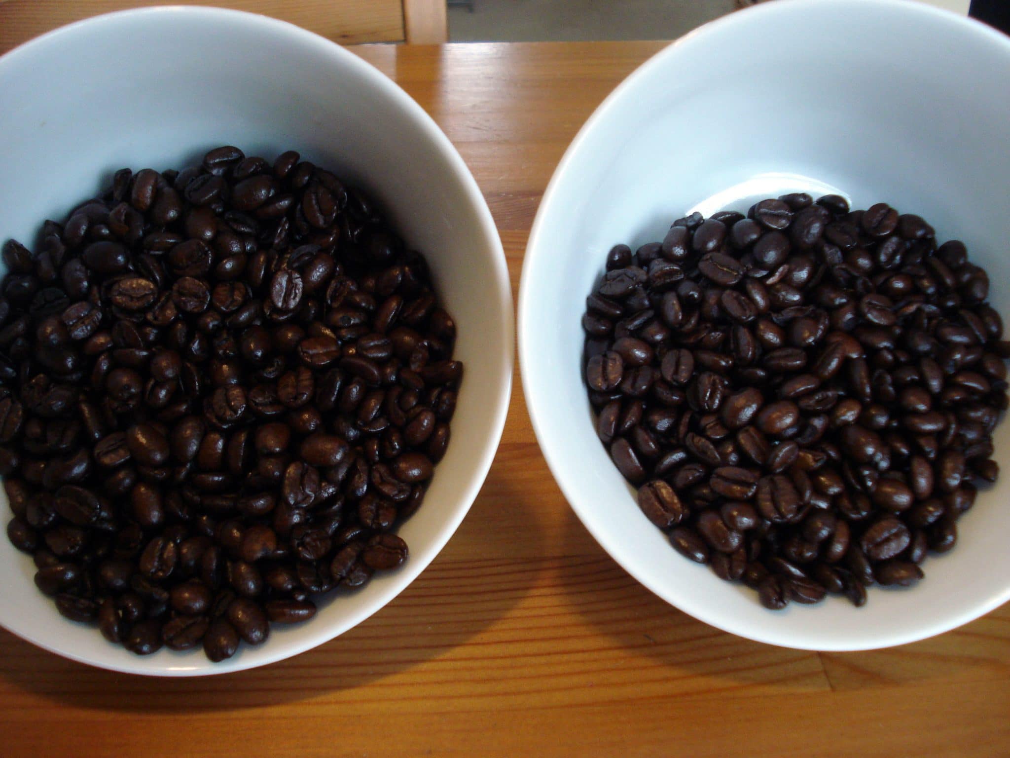Bowls of pre portioned whole bean coffee
