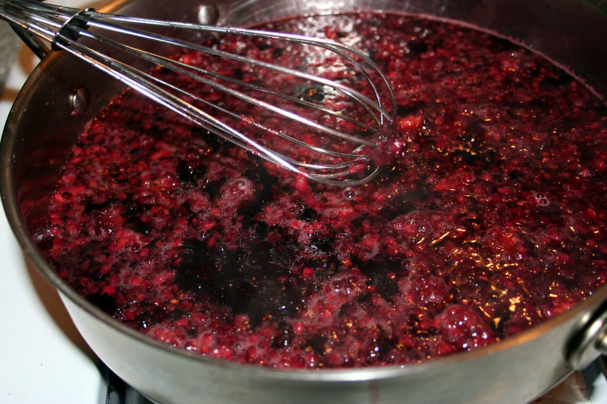 Blackberries reducing on stove-top