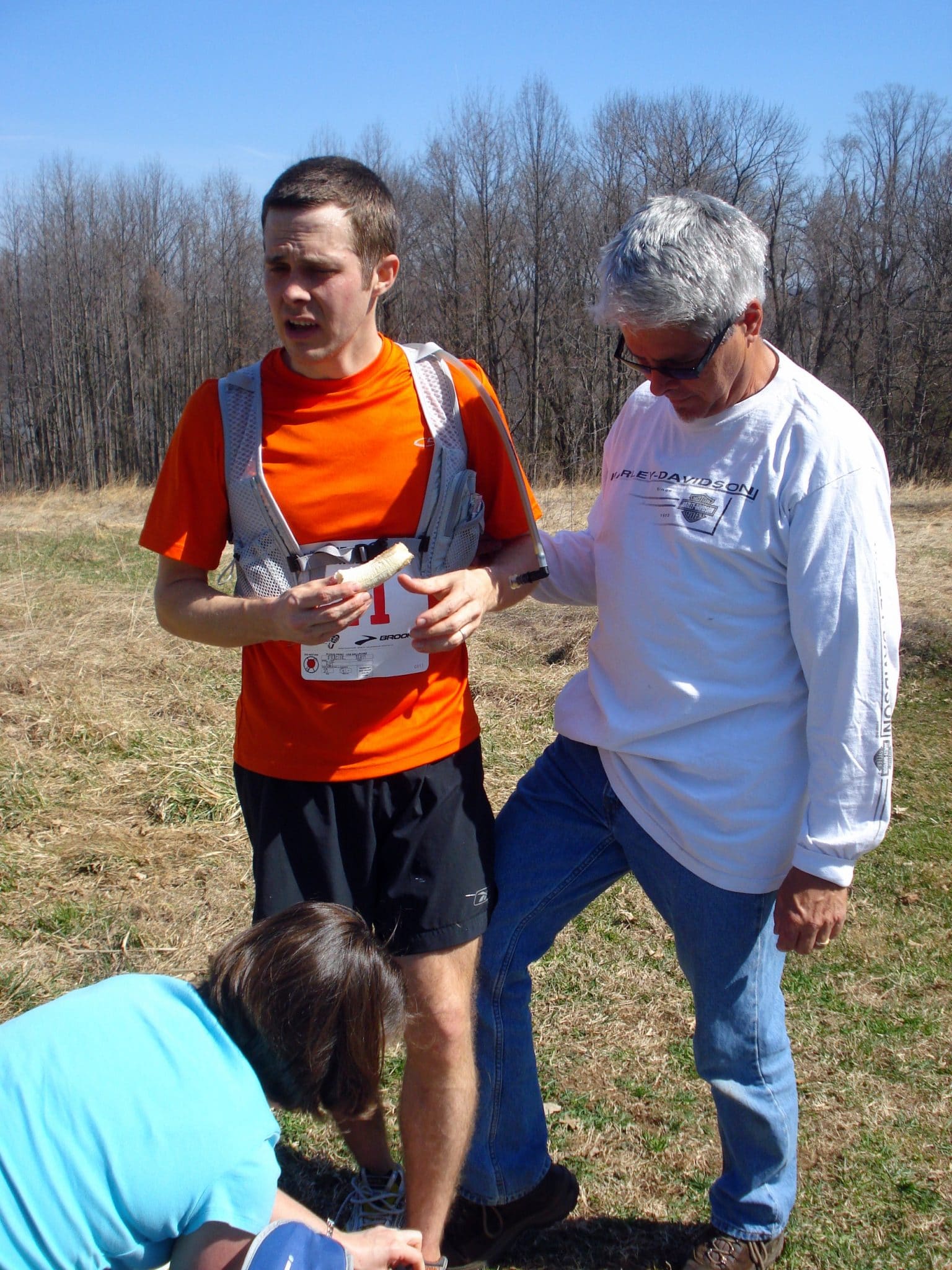 Matt eating snack during HAT 50K