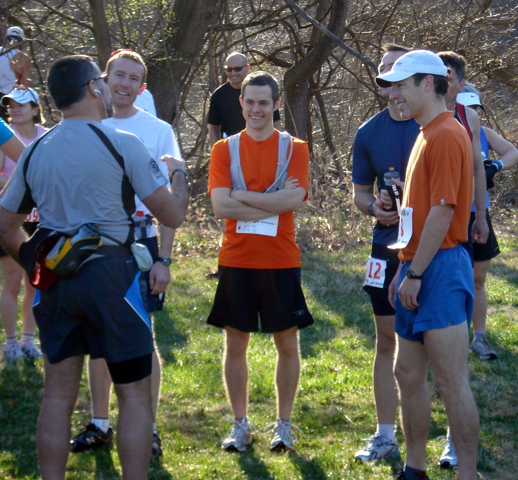Matt chatting with group of runners at HAT 50K