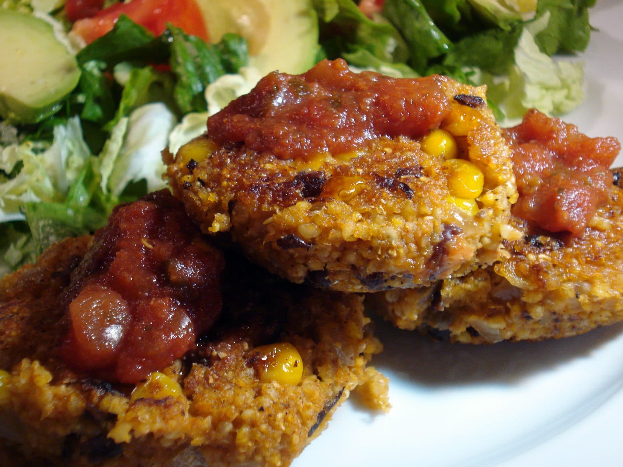 Millet Black Bean Patties with Corn