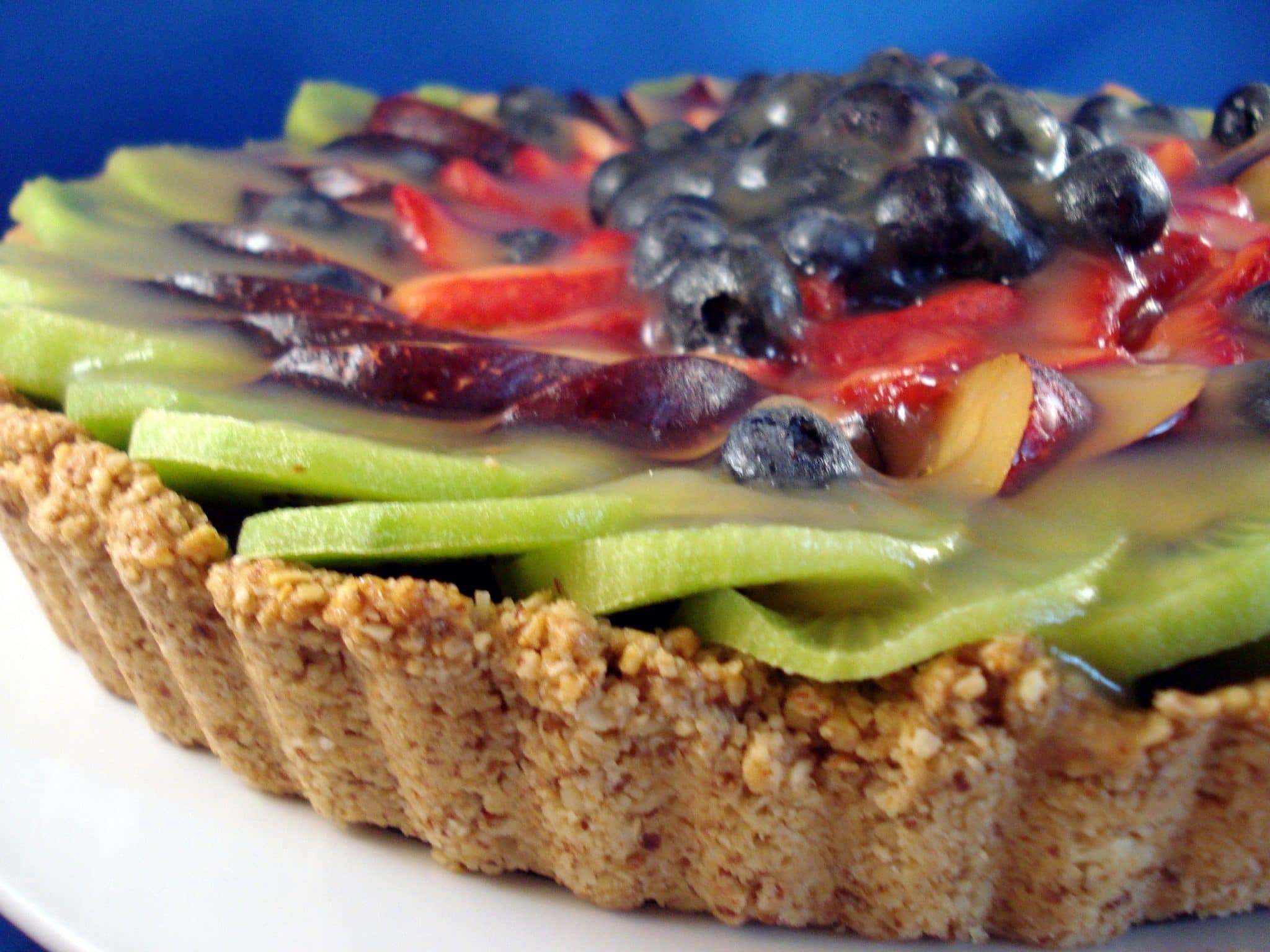 Close up of fresh fruit tart