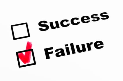 2 boxes: success and failure. Failure box is checked