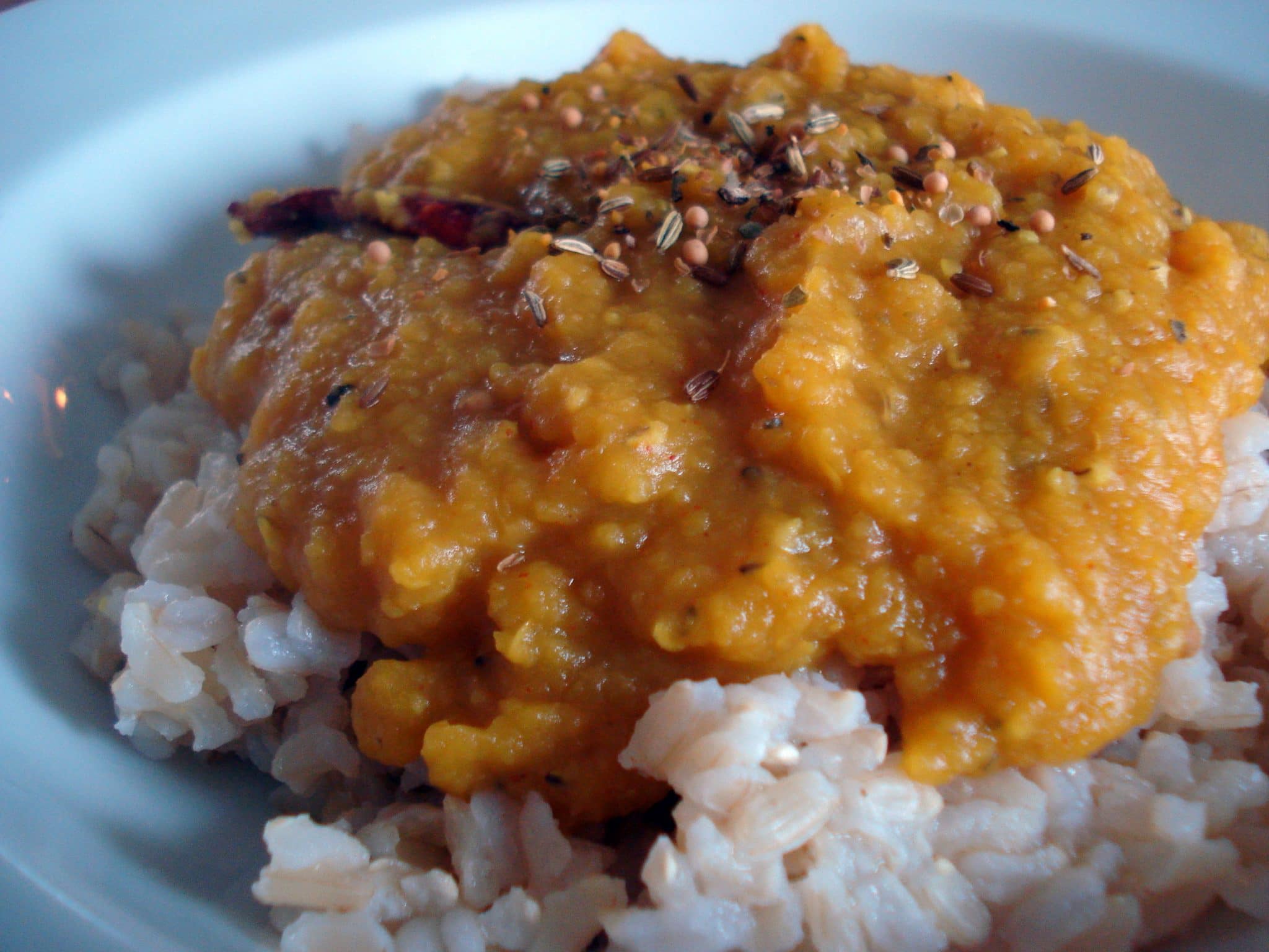 Indian Red Lentil Curry over Rice