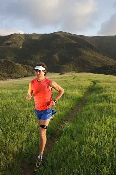 Scott Jurek running path through open field