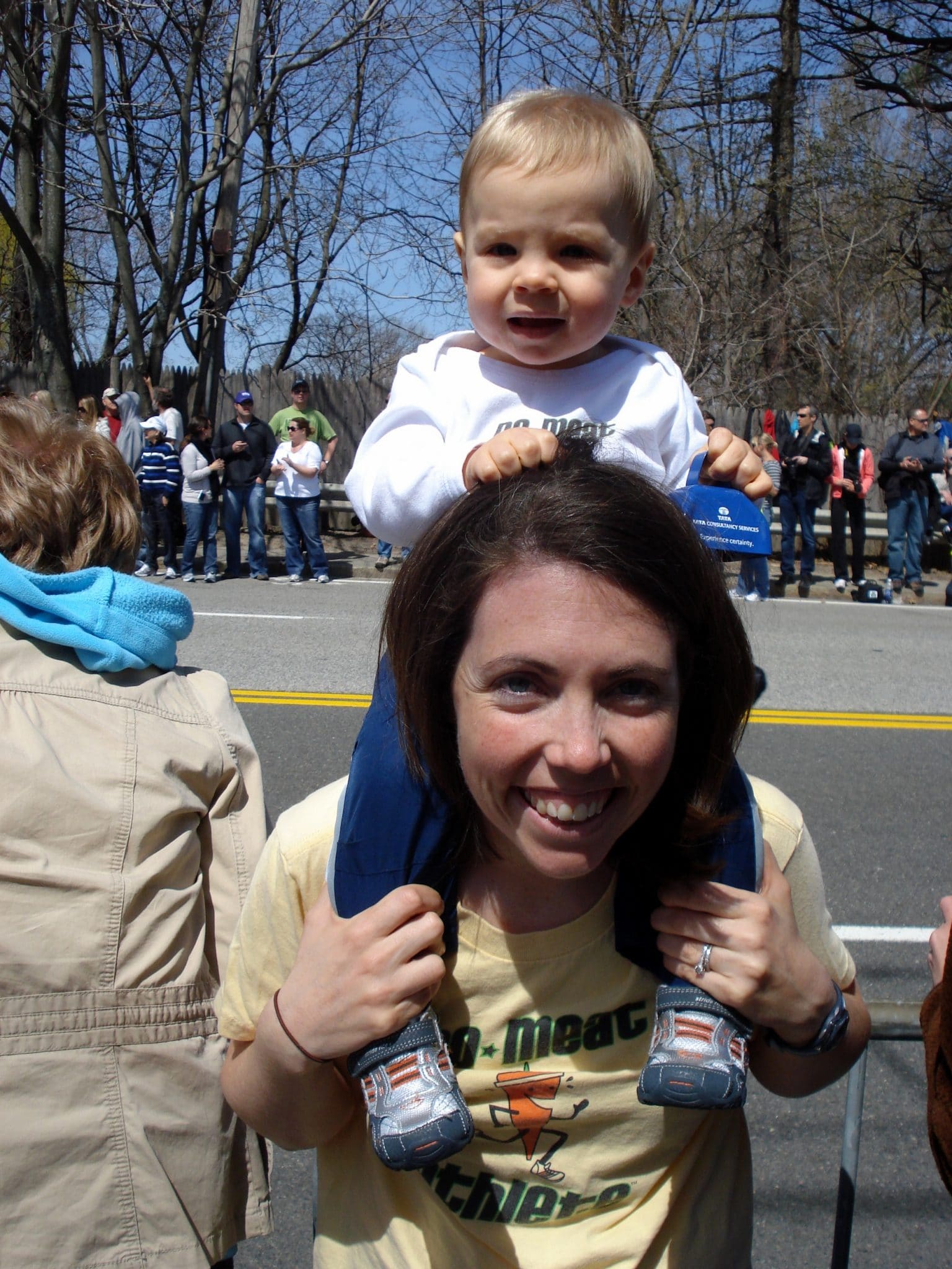 Matt's wife and child at race