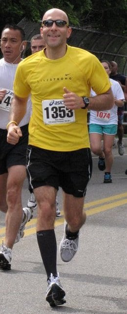 Tom running a marathon