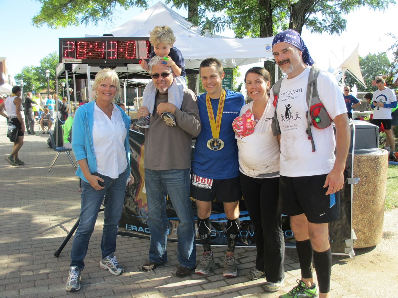 Matt photographed with his family.support team