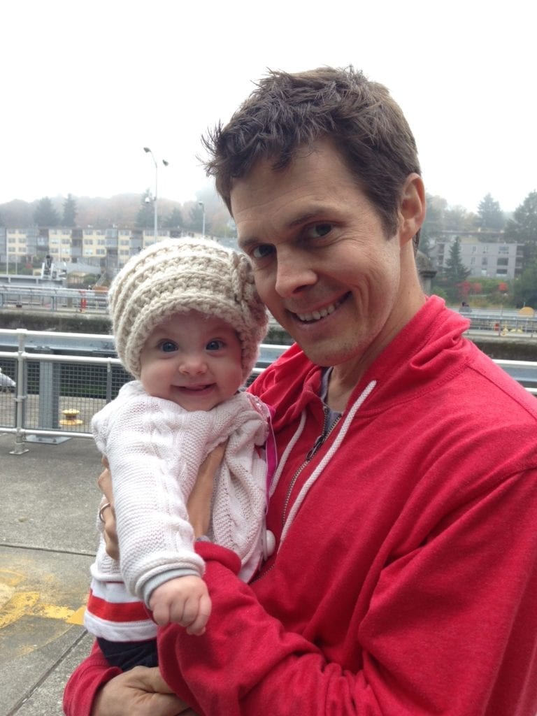 With my little girl in Seattle.