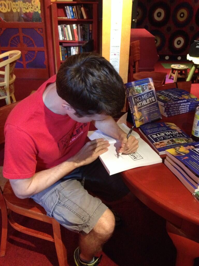 At Life Alive Cafe in Boston on the day of the book's release.