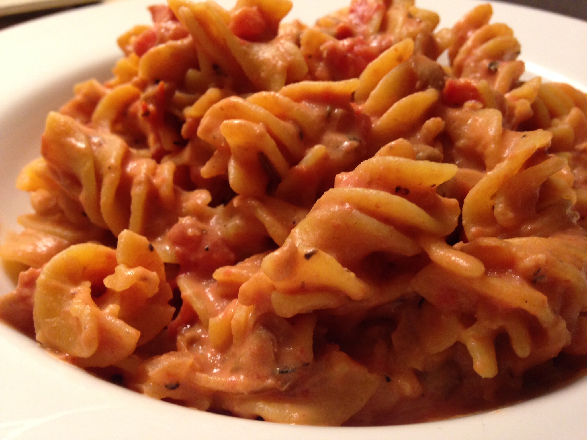 Vegan Lentil pasta in red sauce