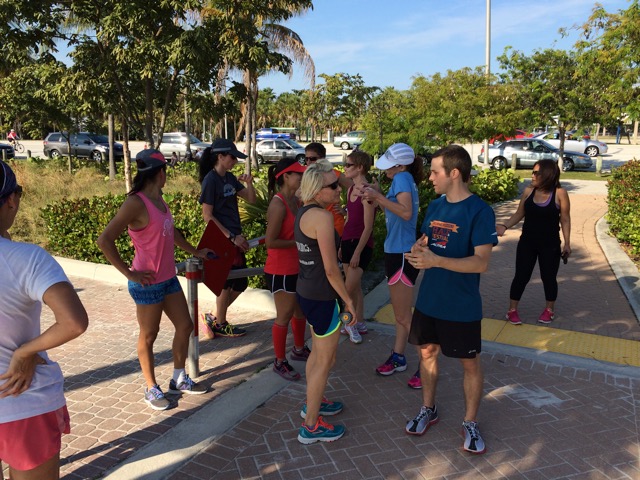 NMA Run Group MIami preparing for a run with Matt Frazier