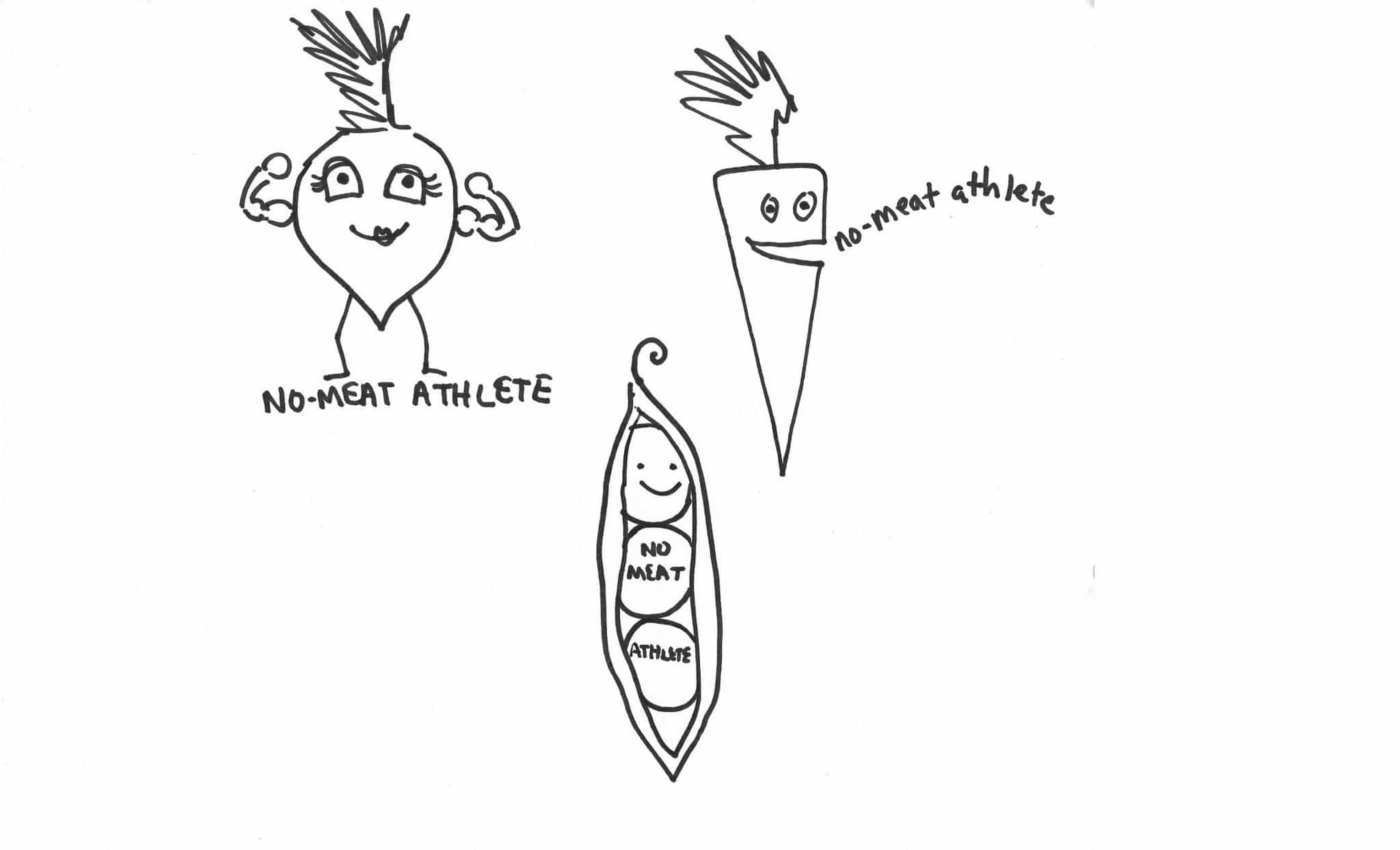 Evolution of logo: fruit labeled No Meat Athlete