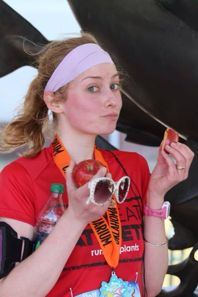 NMA OKC run group member eating an apple