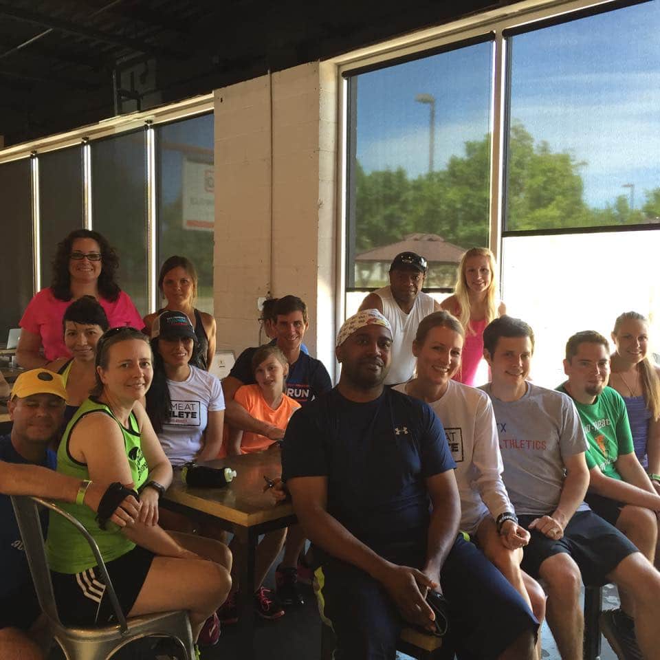 NMA OKC run group members eating lunch