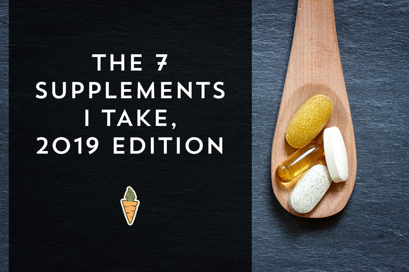 Healthy supplements on wooden spoon